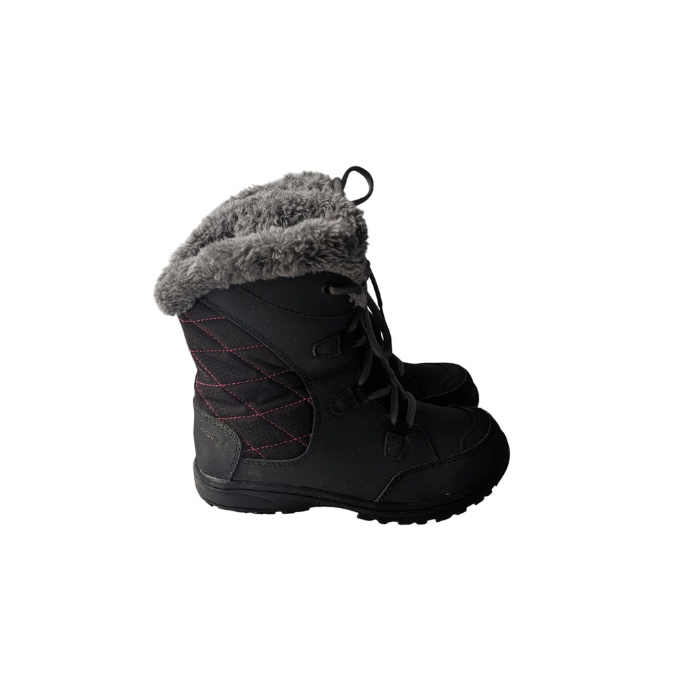 Columbia Minx Mid II Kids Waterproof Winter Boots Black Pink BY1331-011 Size 3